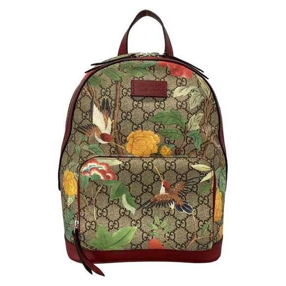 GUCCI GG Supreme Tian Small Backpack Beige Red Multi PVC Leather - 833-071825 - Picture 1 of 14